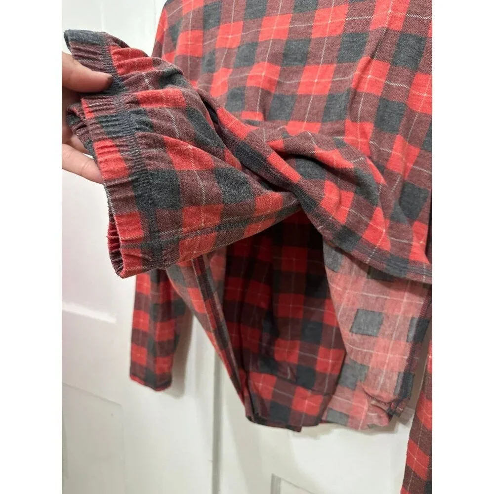 SO women’s size small intimates plaid shirt & pajama pants set - Picture 7 of 8